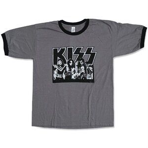 Vintage KISS Original B&W NYC 1973 Classic Ringer Tee